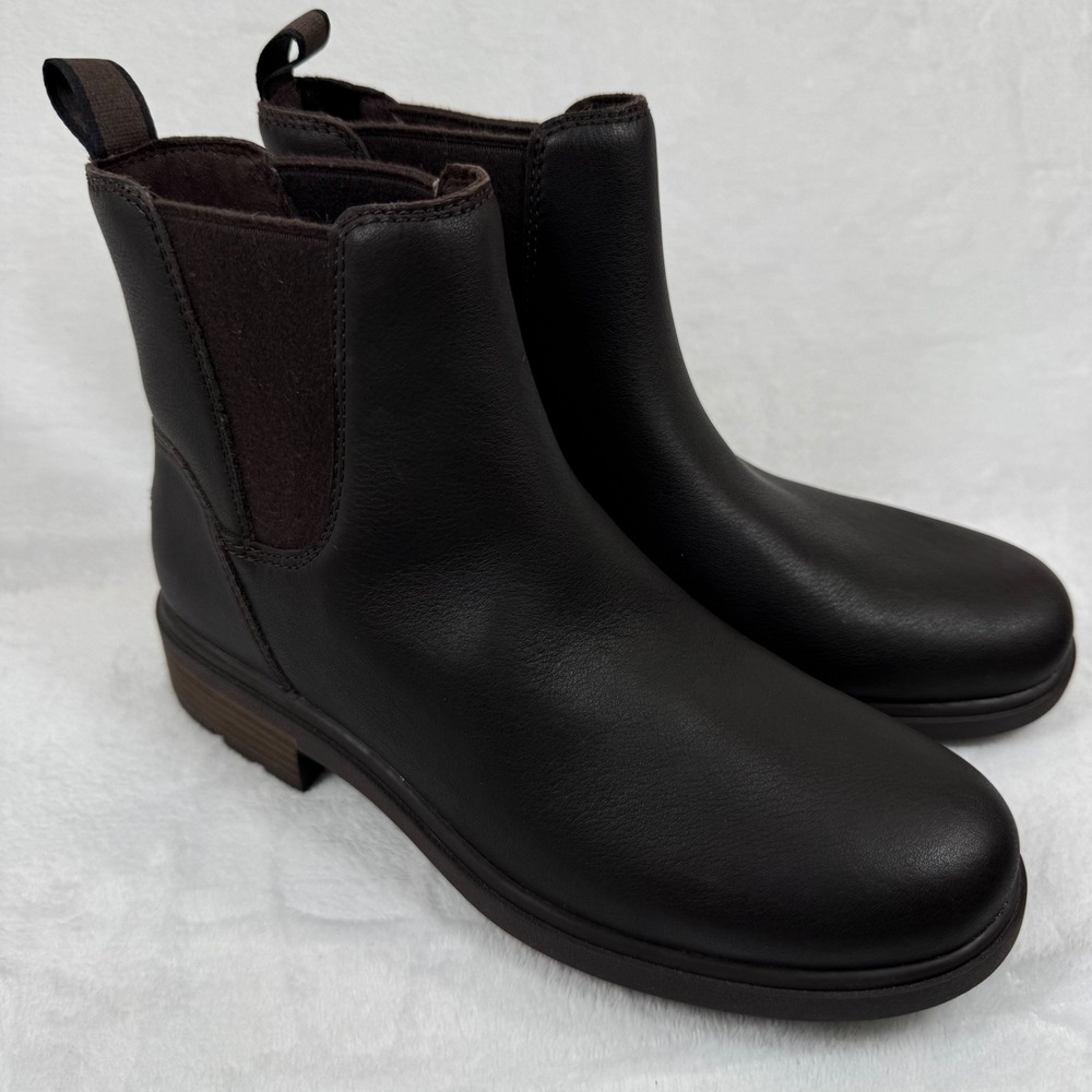 UGG Czerina Dark Brown Leather Chelsea Ankle Boots Womens 10 1123283